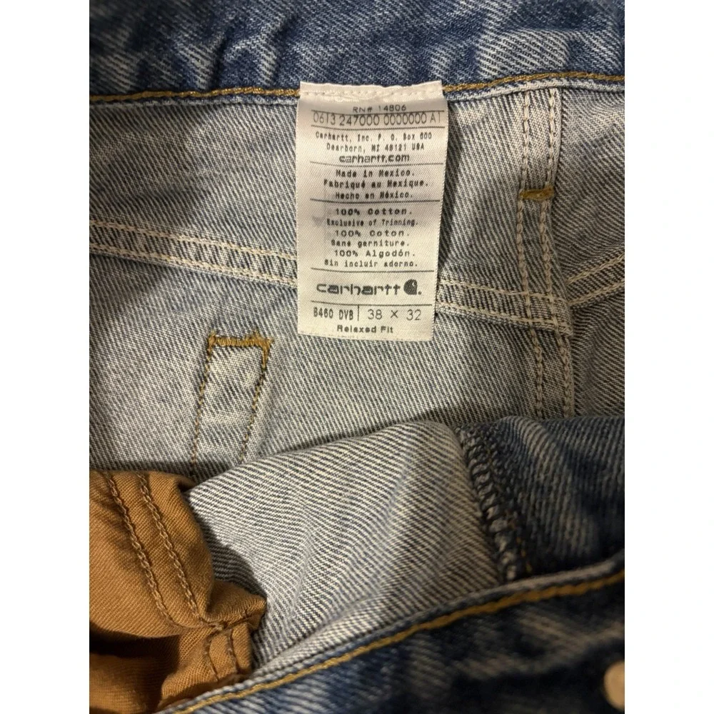 Men's Carhartt Jeans, Medium Wash Denim, Men's Jeans Size 38x32, 38 waist pants